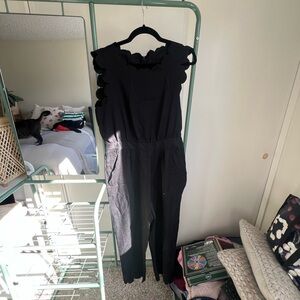 Black Scalloped Jumpsuit